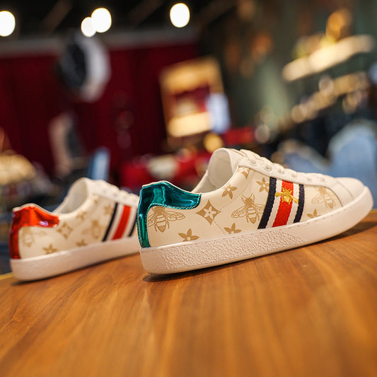 Men's Breathable White Light Luxury Bee Fashion Men's Shoes