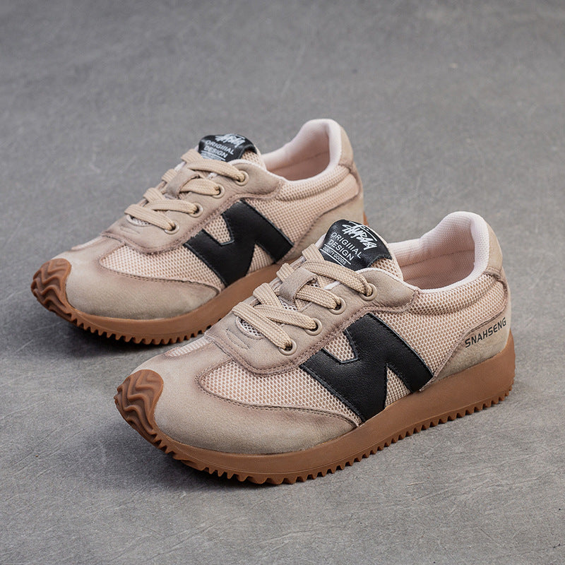 Women's Retro Breathable Mesh Platform Comfortable Color Casual Shoes