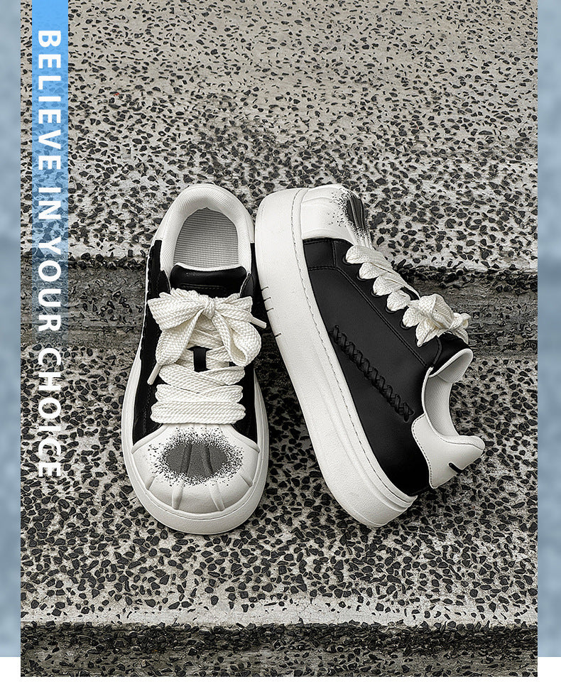 Women's & Men's Niche Shell Toe Thick-soled Autumn Couple Sneakers