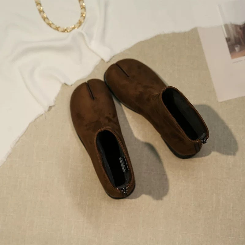 Women's Korean Style Niche Split Toe Skinny Short For Chunky Rear Boots
