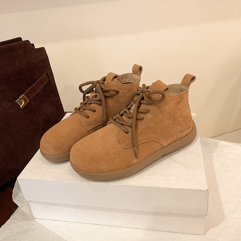 Women's Genuine Flat Retro Easy Matching Boots