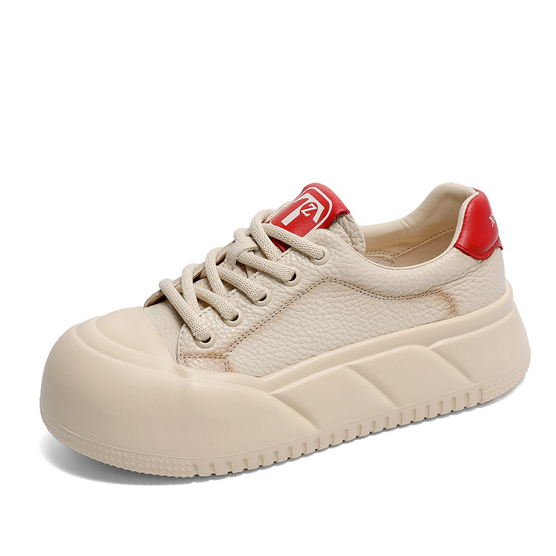 Women's Genuine Retro Color Matching Thick Bottom Casual Shoes