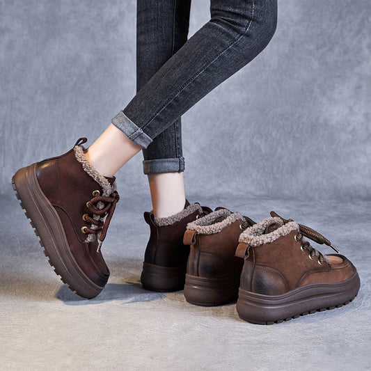 Women's Short Winter Thicker Thermal Genuine Retro Boots