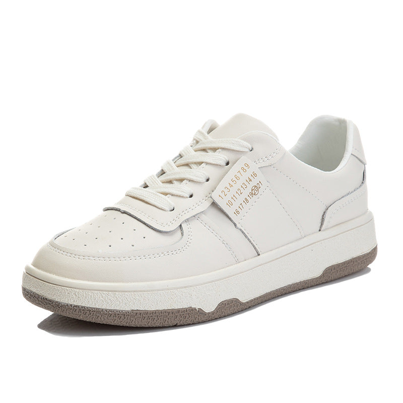 Women's & Men's White Genuine Flat Sports Pumps Plus Men's Shoes