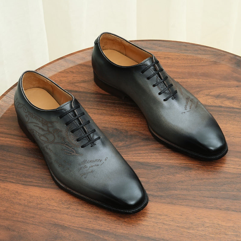 Men's Vintage Genuine Business Formal Wear Italian Leather Shoes