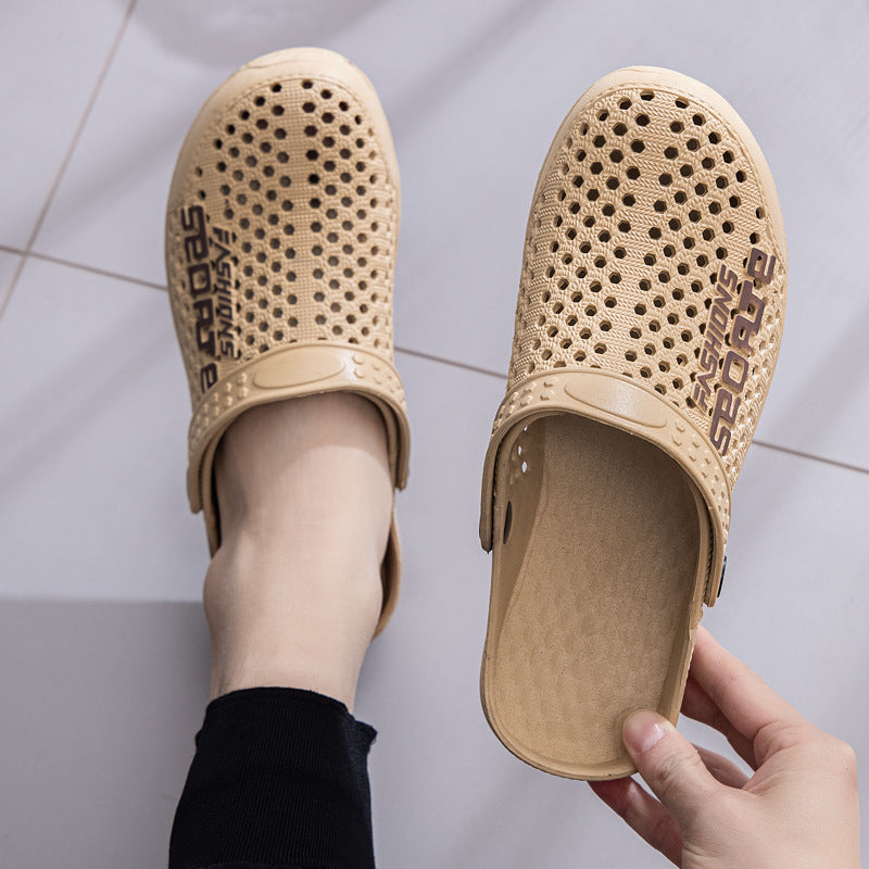 Travel Hole Plastic Two-way Half Beach Sandals