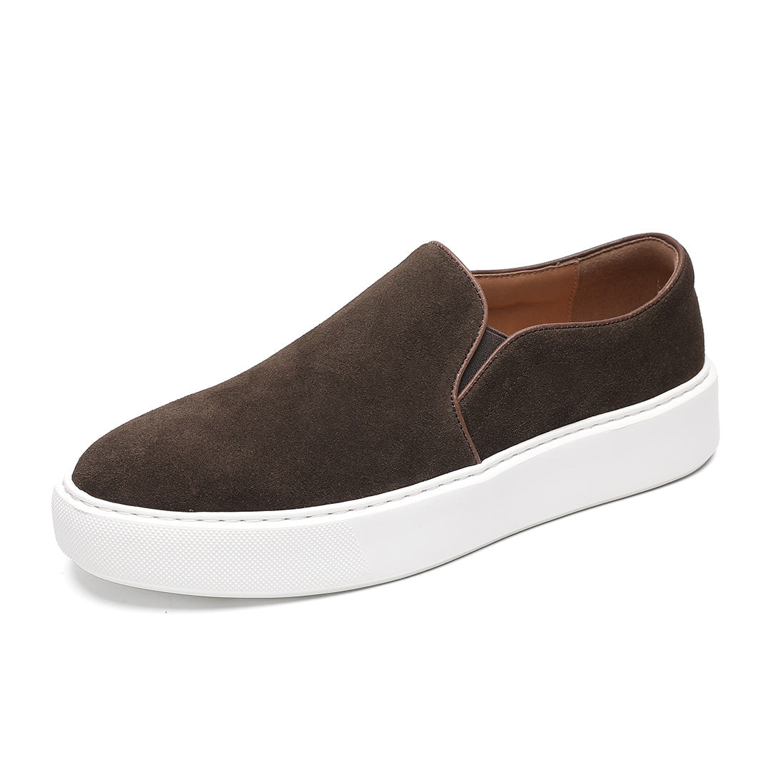 Men's White Breathable Fashion Versatile Slip-on Board Trendy Driving Loafers