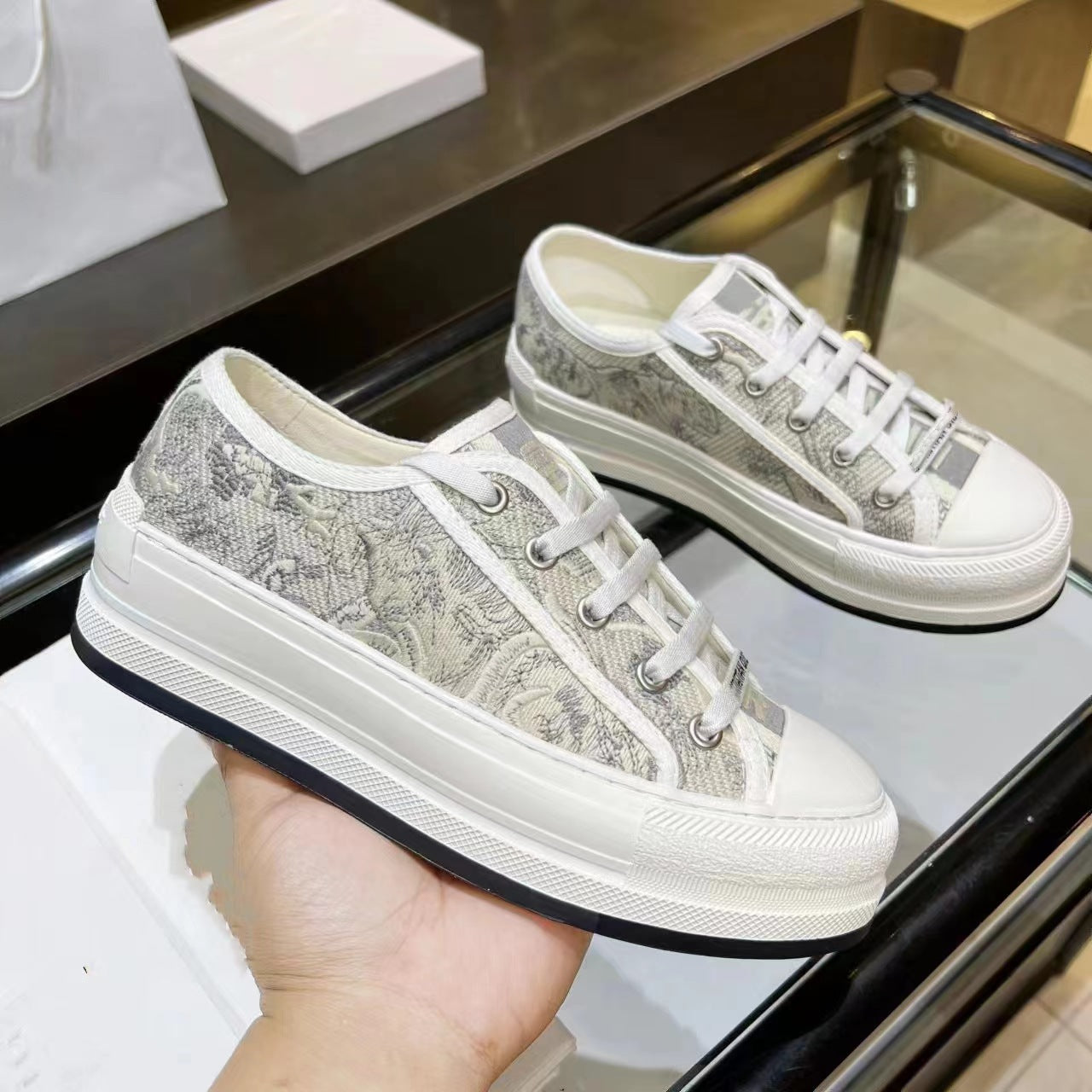 Home Embroidery Platform Letters Pumps Preppy Casual Shoes
