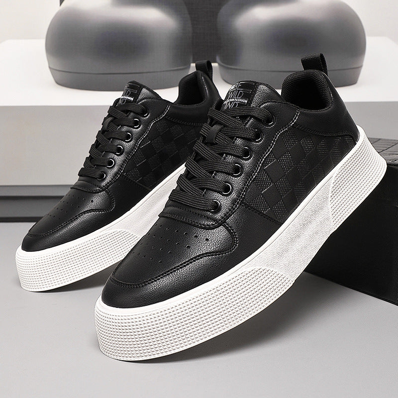 Men's Oversized Fattened Breathable Sports White Sneakers