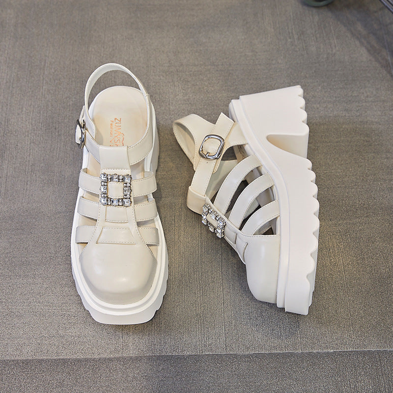 Women's Summer Chunky Platform Roman Closed Toe Women's Shoes