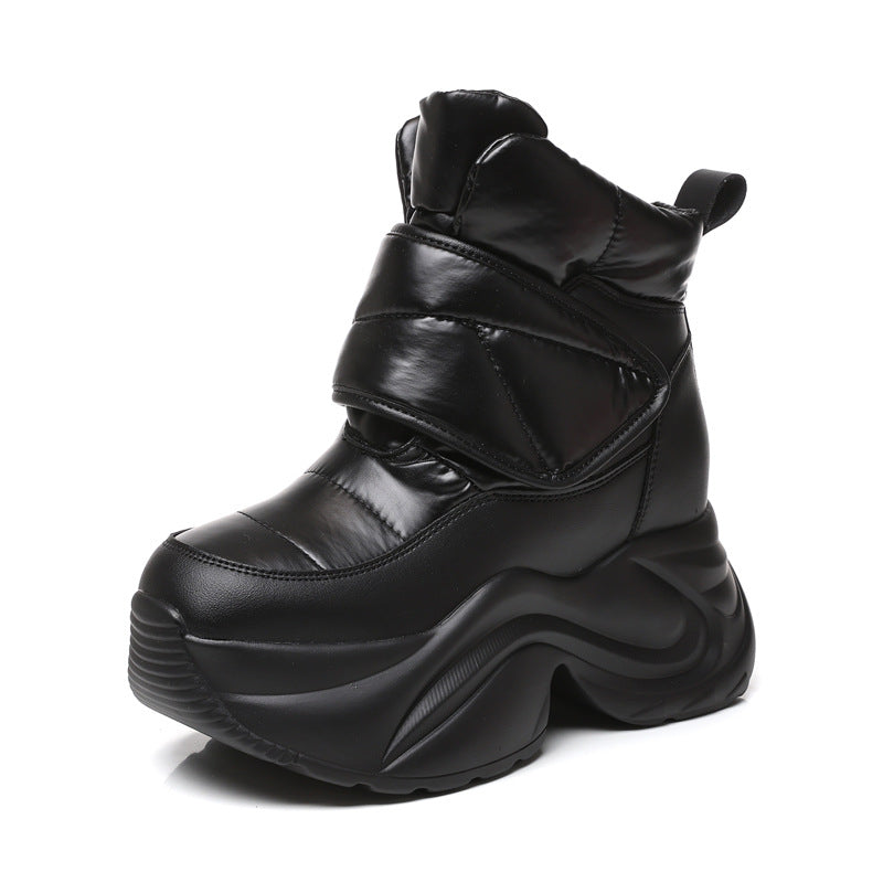 Thick Bottom Height Increasing Insole Fleece-lined Snow Boots