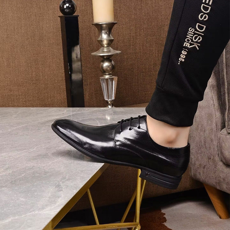 Men's Business First Layer Cowhide Formal Wear British Leather Shoes