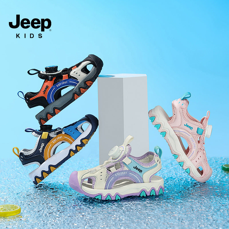 Toe Summer Medium Large Buttoned Boys Kid's Sandals