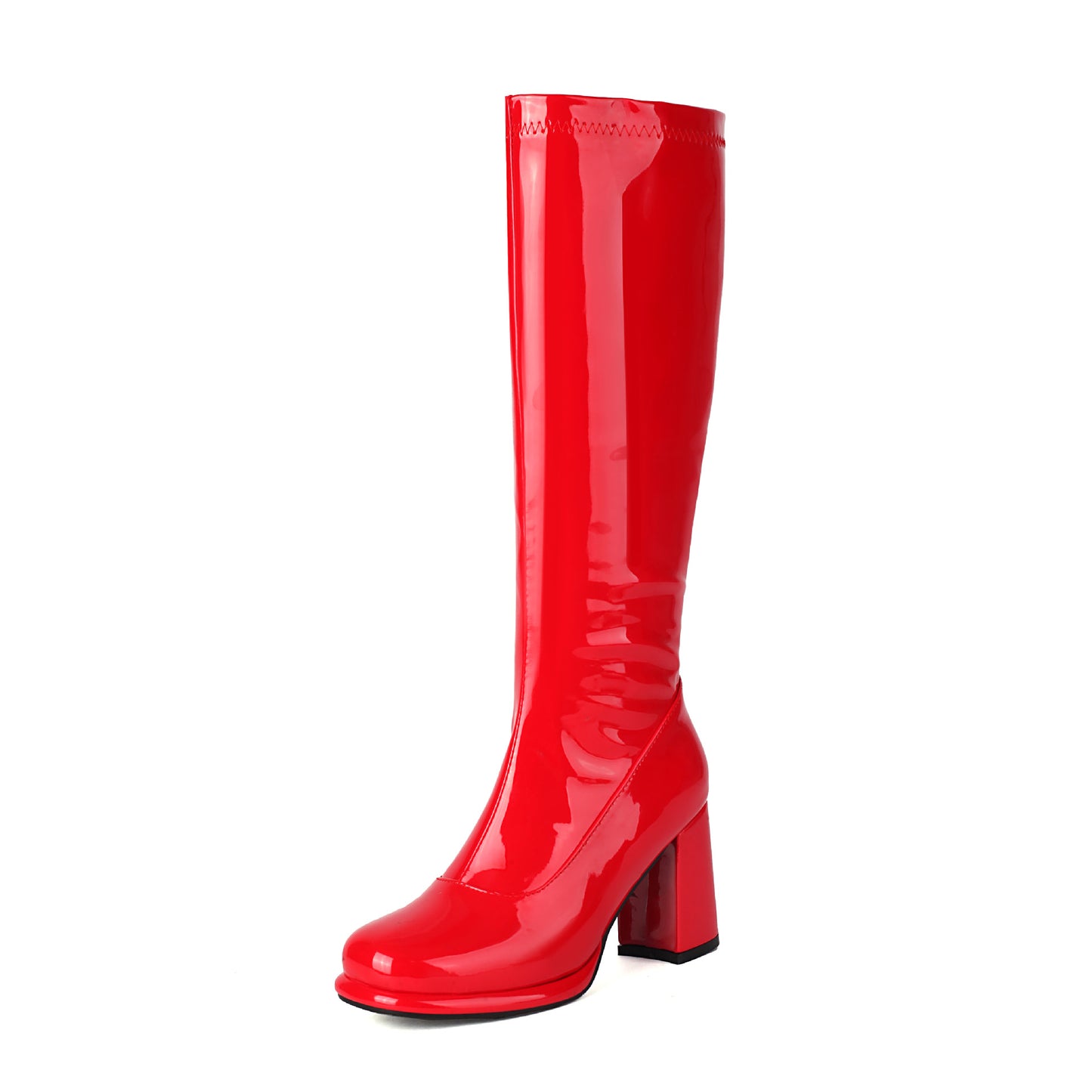 Women's Waterproof Platform Thick High Zipper Knight Women's Leather Boots