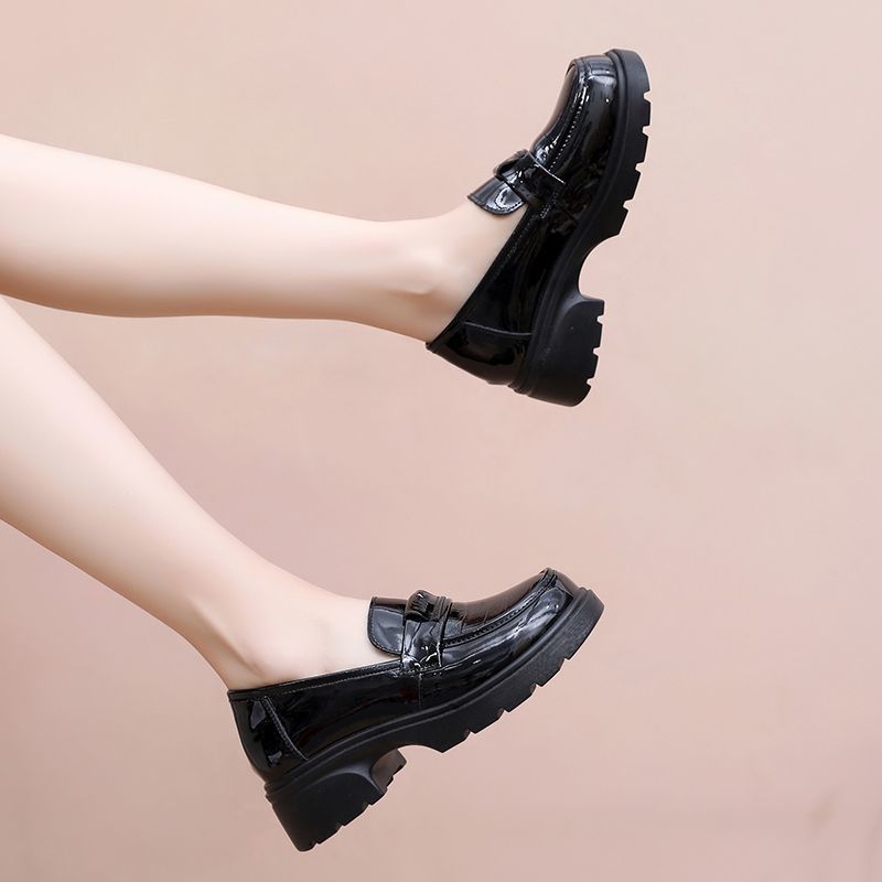 Platform Female Mom British Style Slip-on Pumps Soft Loafers