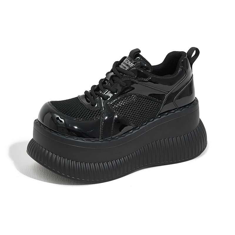 Summer Big Head Hollow Out Mesh Leather Shoes