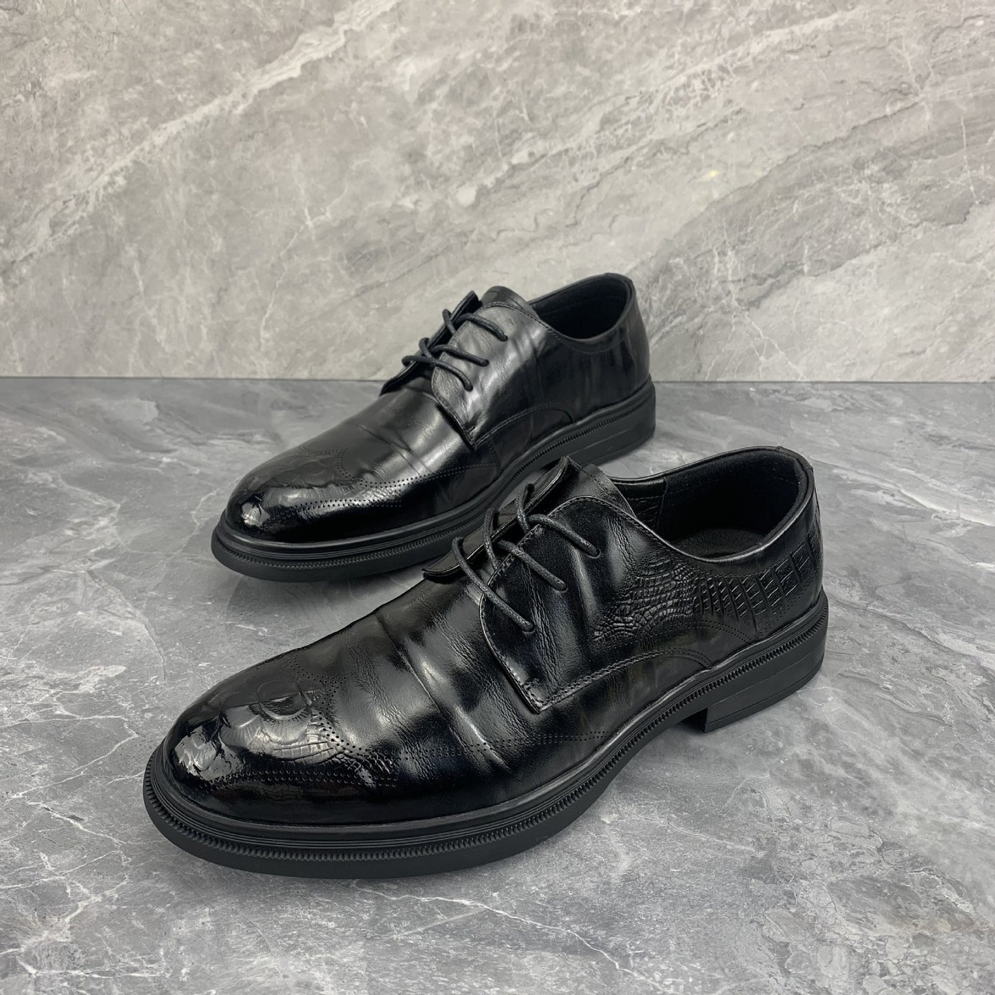 Men's Fashion British Lace Up Business Formal Leather Shoes