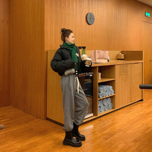 Women's Fashionable Round Head Chunky Thick Bottom Height Increasing Boots