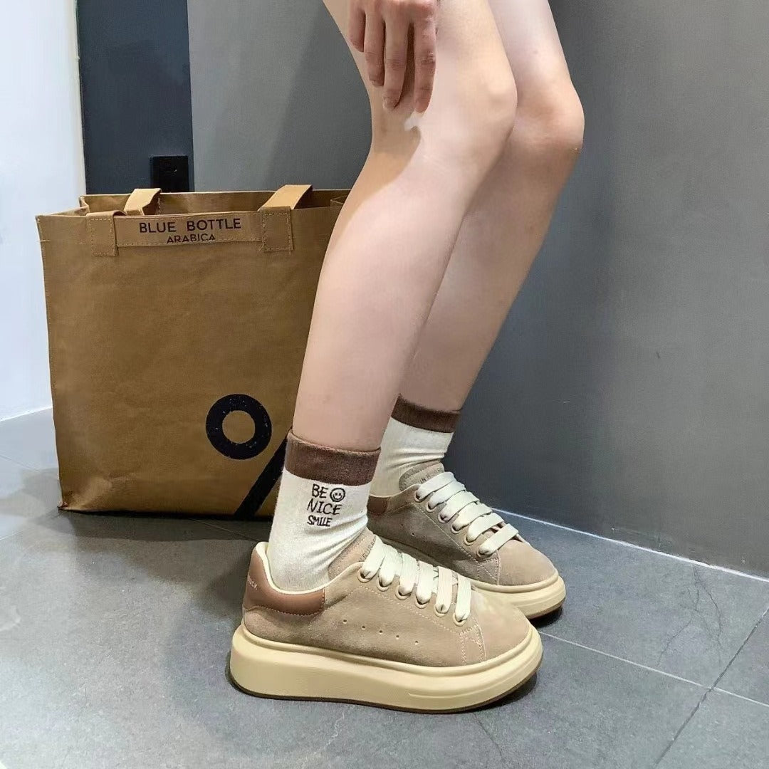 Women's Color Matching Fashionable Versatile Height Increasing Sneakers