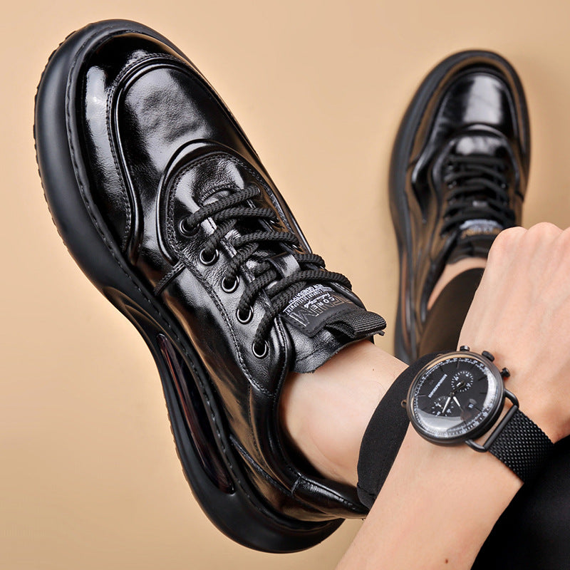 Men's Breathable Business First Layer Cattlehide Fashion Korean Cushion Insole Leather Shoes