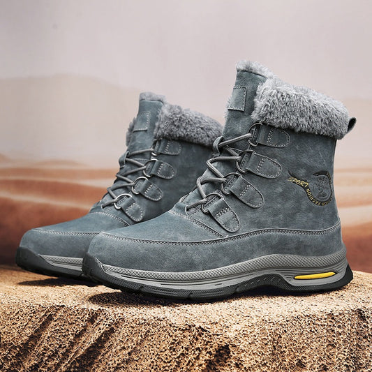 Men's Winter Fleece-lined Warm Slugged Bottom Outdoor Snow Boots