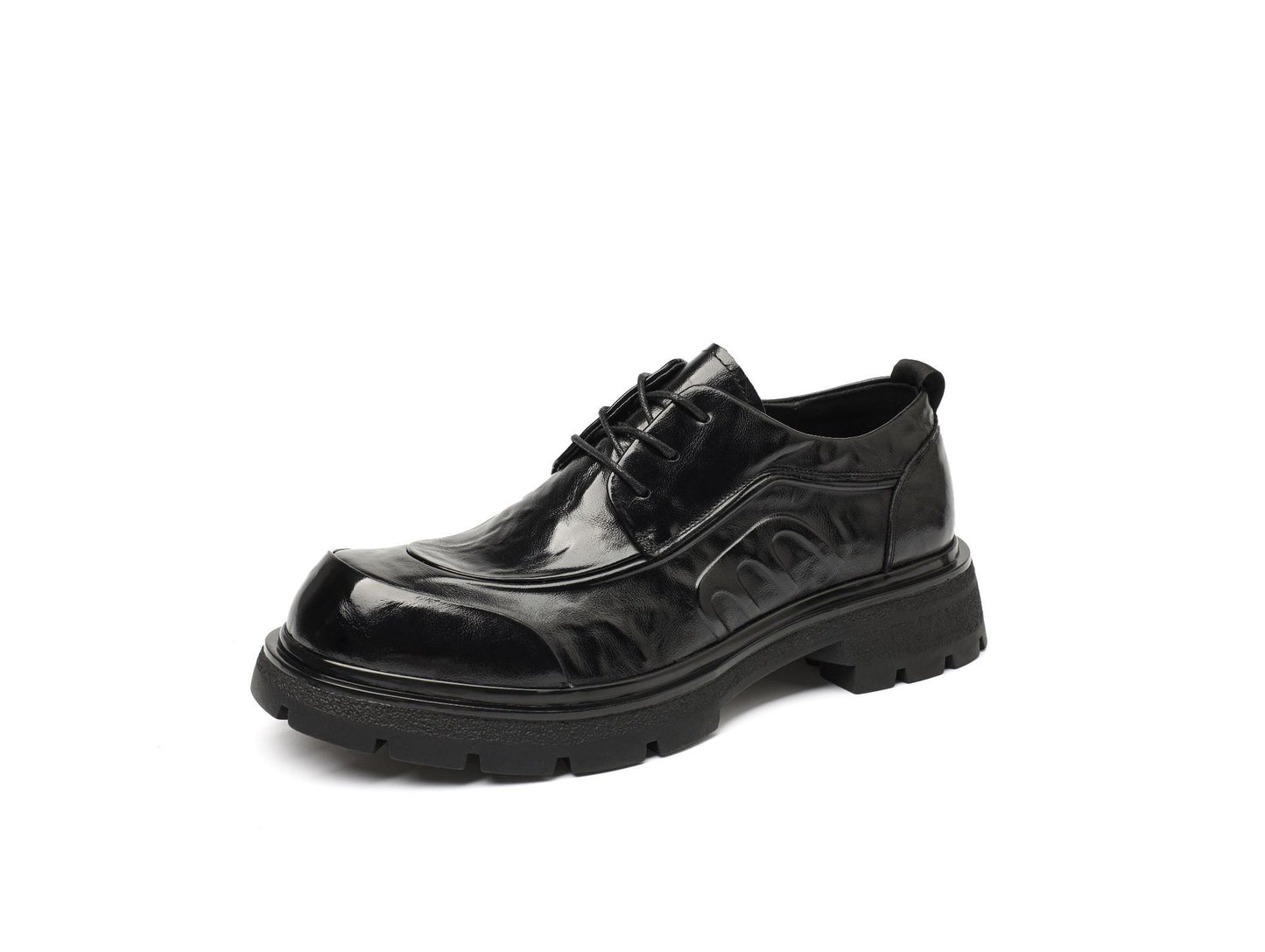 Men's First Layer Cowhide Business Commuter Big Head Leather Shoes
