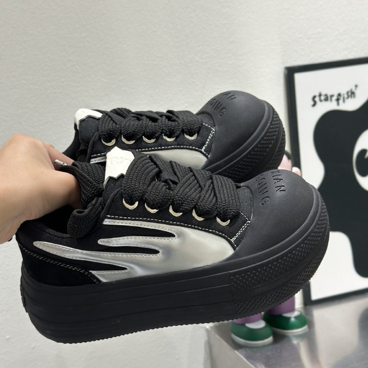 Raccoon Cotton Candy Big Head Female Summer Punk Niche Casual Shoes