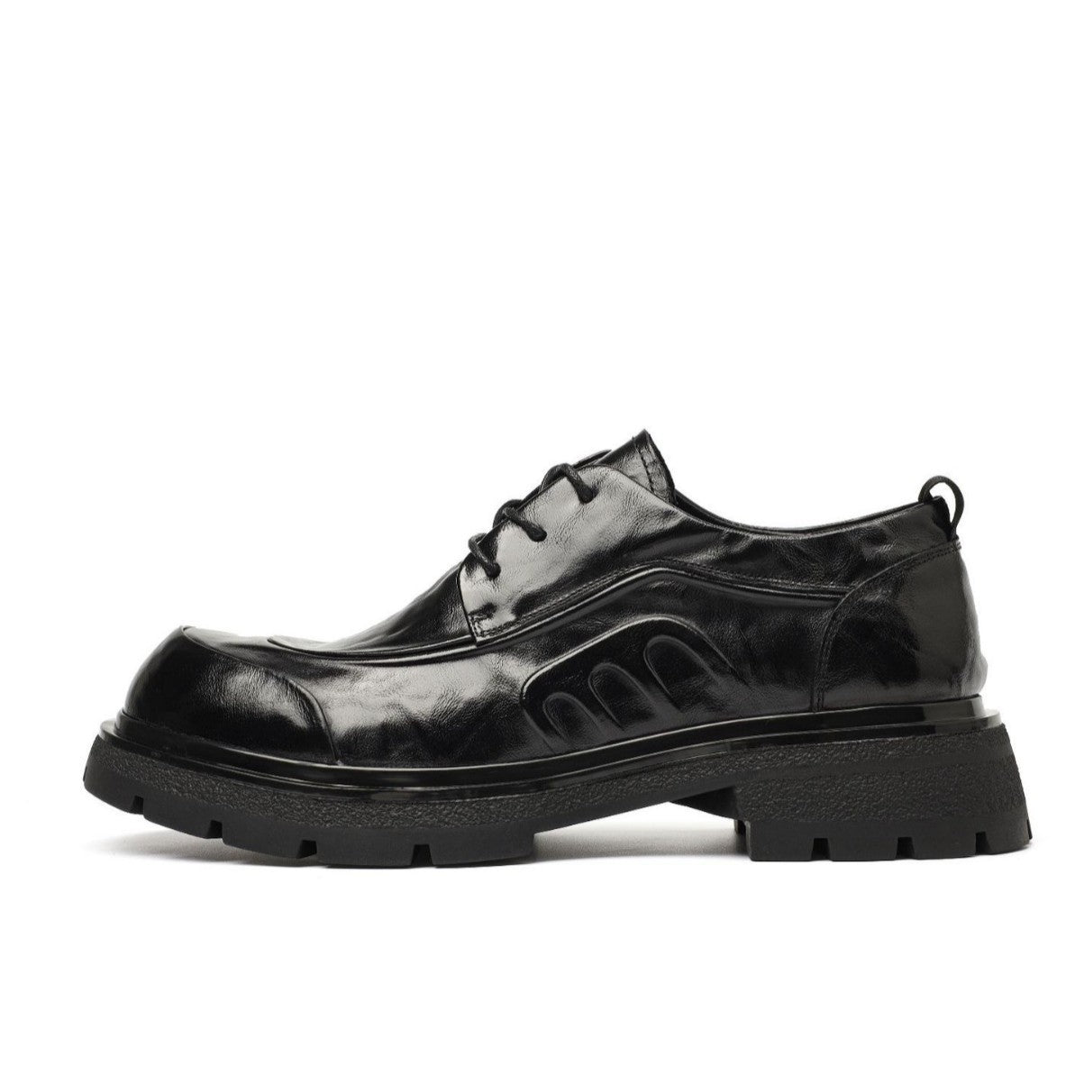 Men's First Layer Cowhide Business Commuter Big Head Leather Shoes
