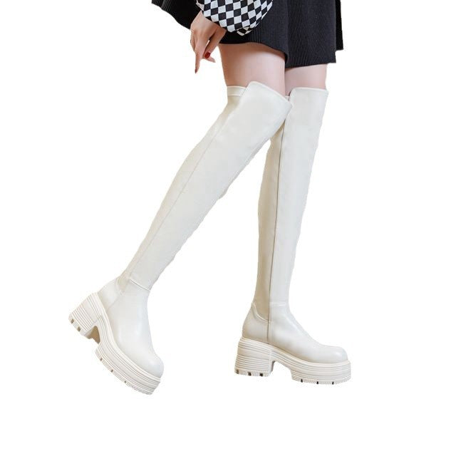 Women's Knee Platform Thin High Elastic Modified Boots