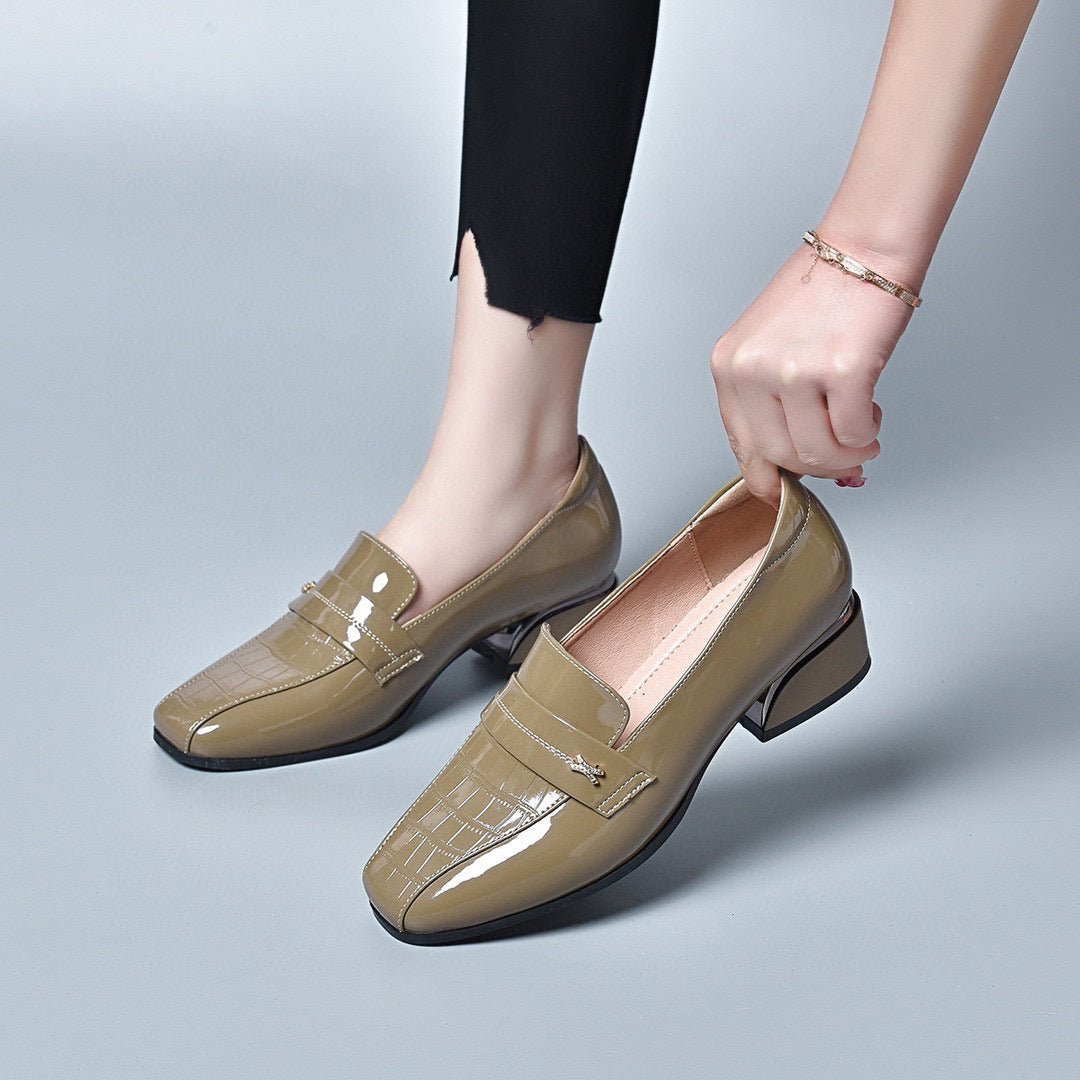 Women's Cowhide Low-cut Slip-on Two Kinds Of Women's Shoes