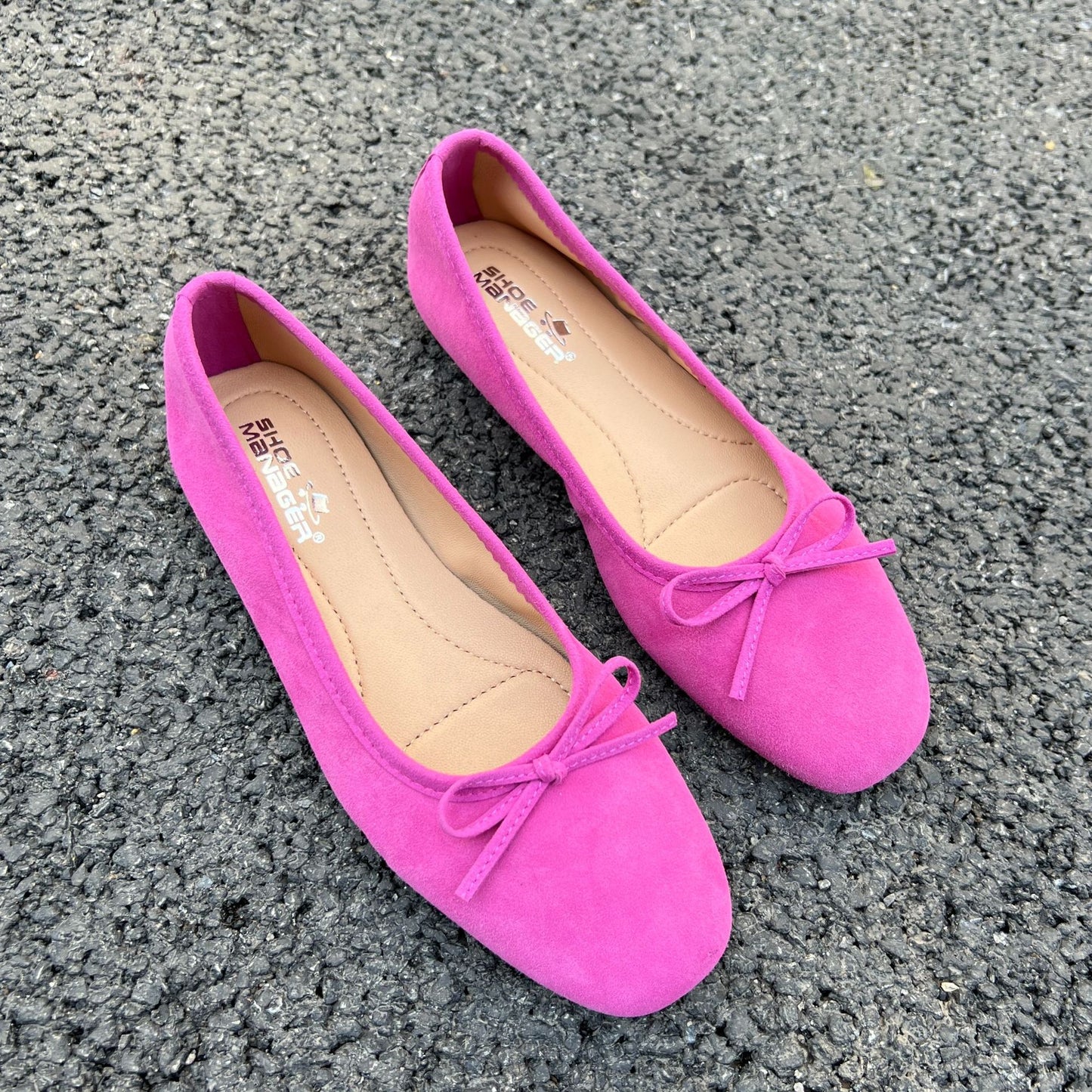 Women's Color Ballet Sheep Split Slip-on Bow Casual Shoes