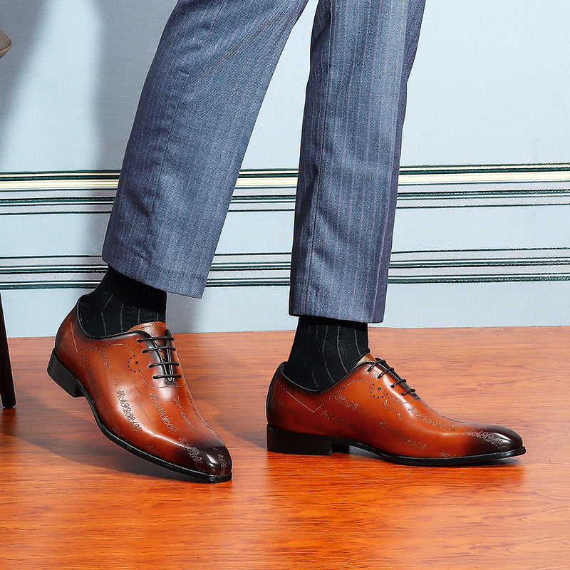 Men's Genuine Business Formal British Wedding Bridegroom Leather Shoes