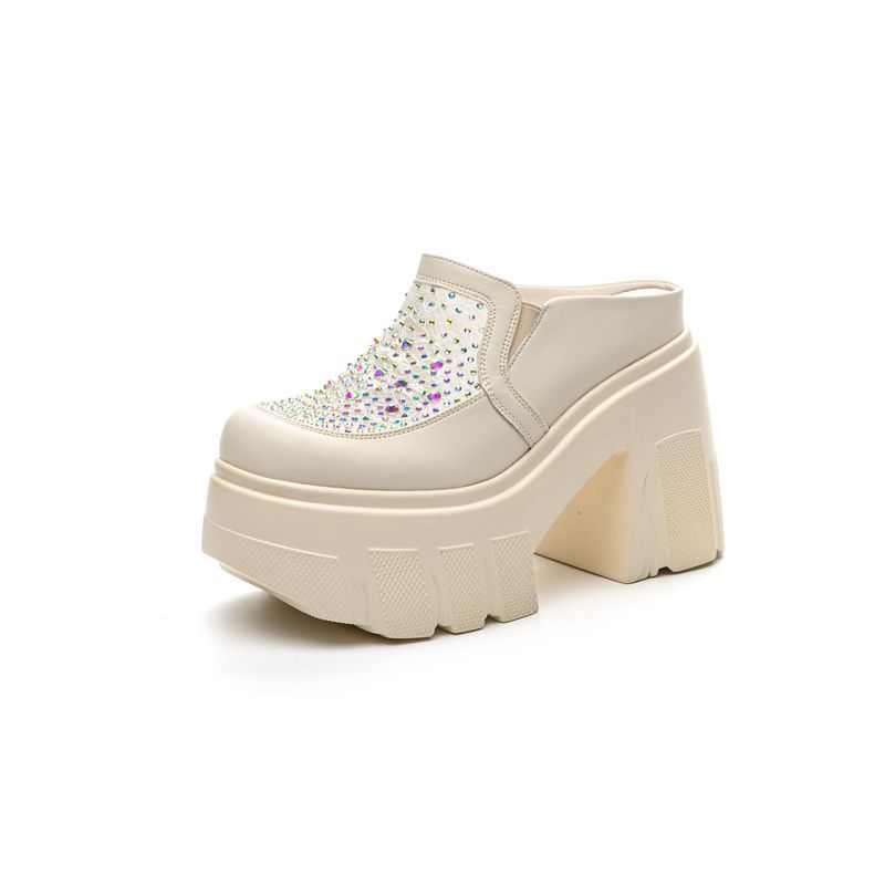 Women's Breathable Mesh Muffin Chunky Platform Toe Box For Outdoors Slippers
