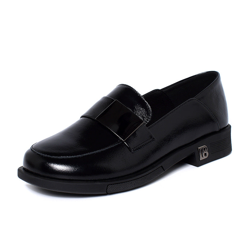 Women's British Style Chunky Single-layer Flat Slip-on Casual Shoes