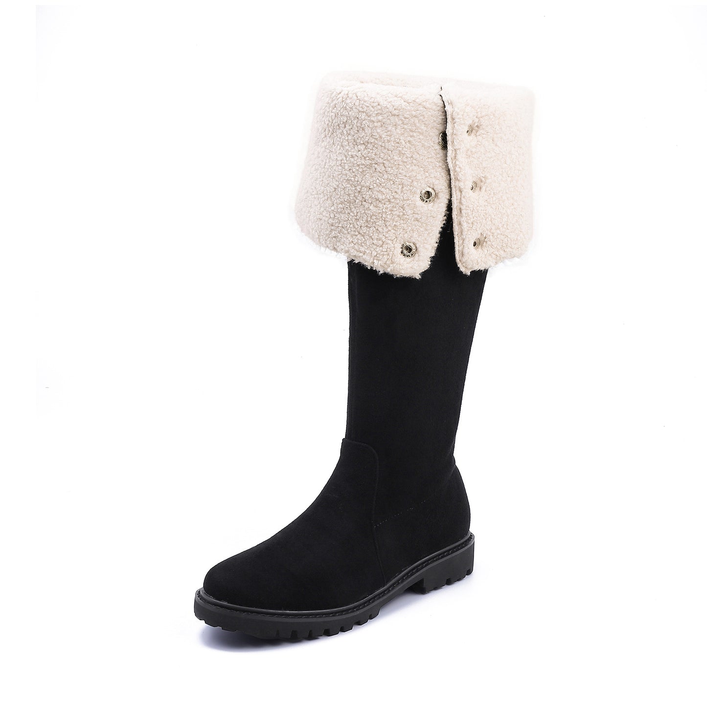 Women's Fleece-lined Warm Slugged Bottom Martin Two-way Wear Snow Boots