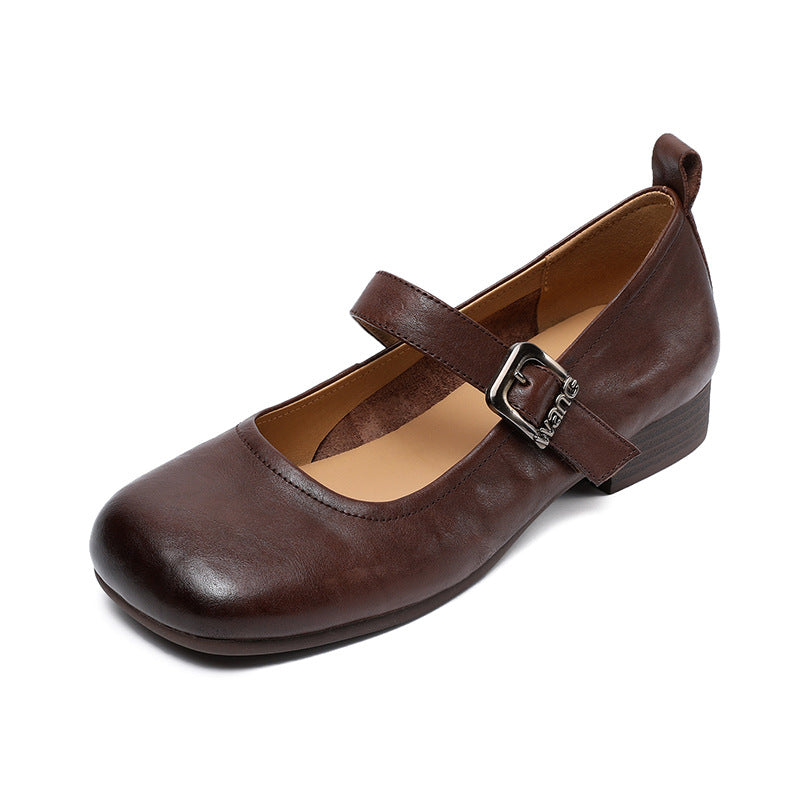 Women's French Style Mary Jane Square Head Women's Shoes