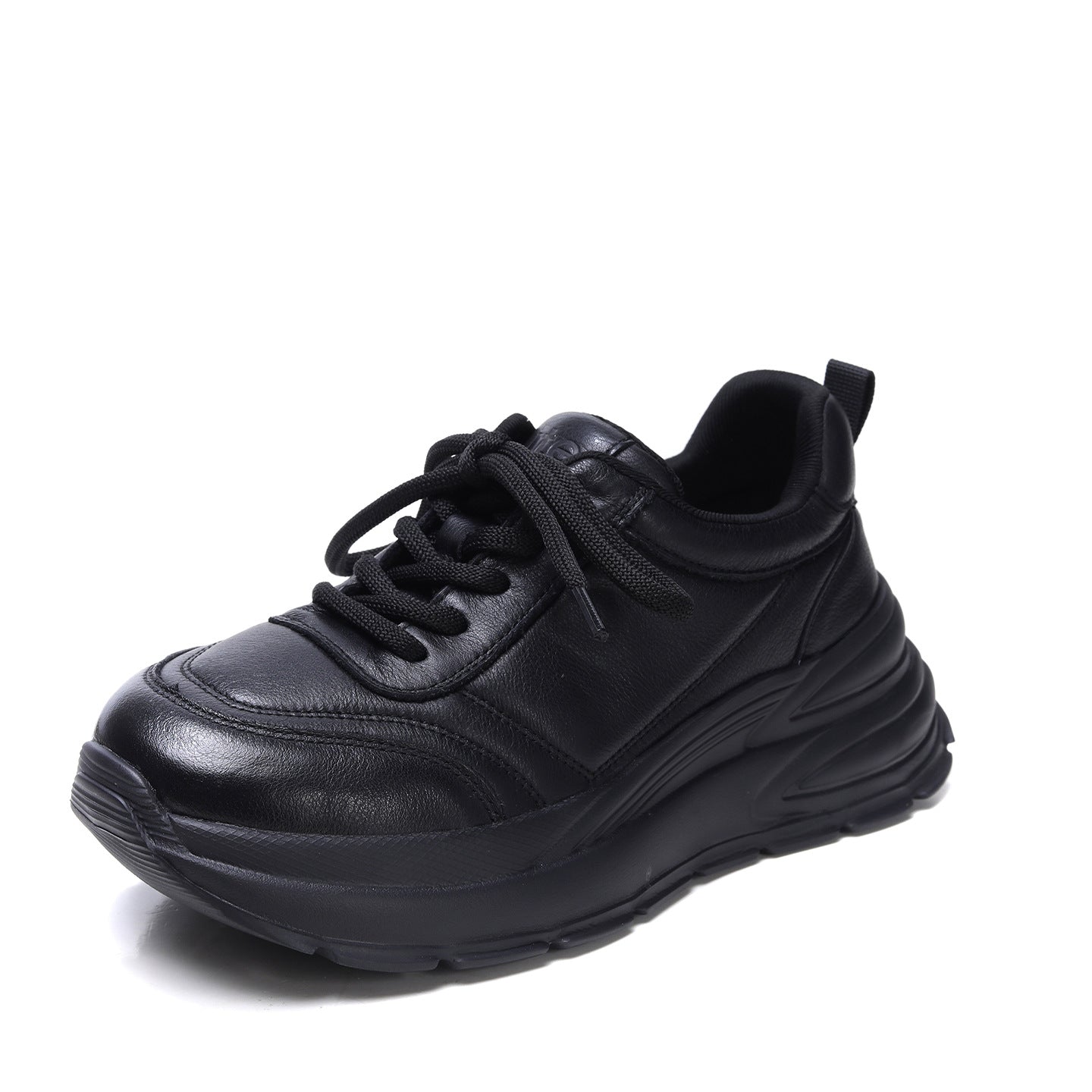 Women's First Layer Cowhide Dad Spring Fashion Boutique Platform Comfortable Casual Shoes