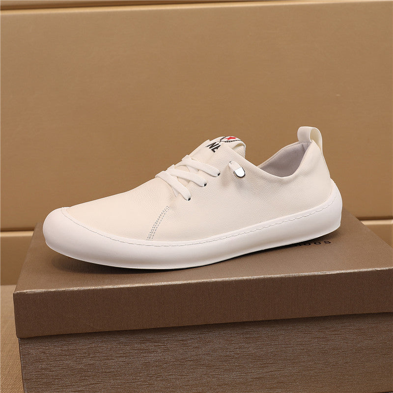 Men's Trendy Slip-on Top Layer Cowhide Easy Casual Shoes