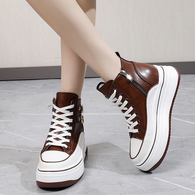 Women's Genuine Short Height Increasing Skinny Fashion Boots