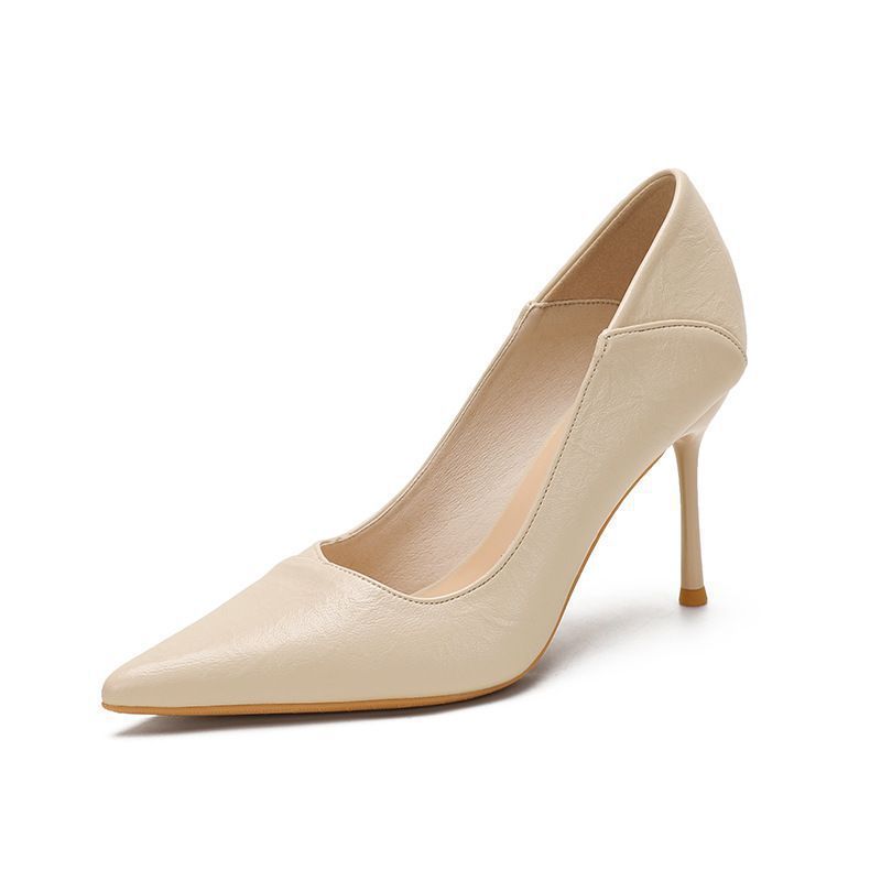 Women's Sheepskin Commuter High Pointed Toe Shallow Mouth Women's Fashion Shoes