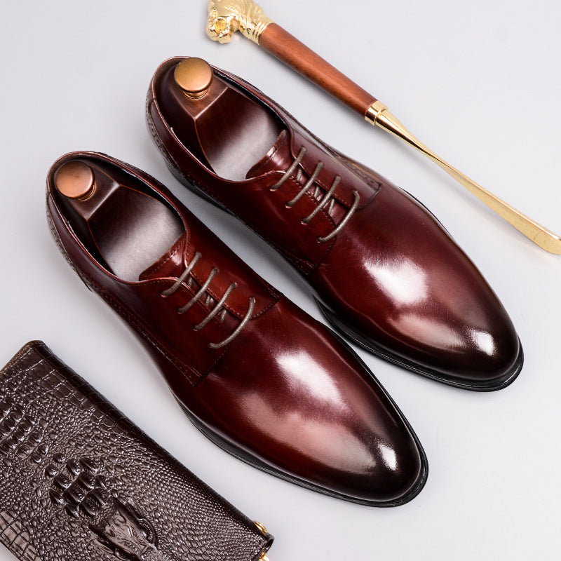 Men's Genuine British Brogue Carving Business Large Leather Shoes