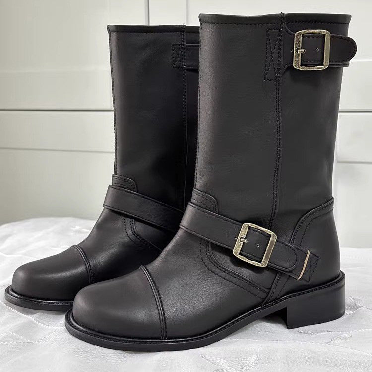 Women's Martin For Buckle Mid Low Ankle Boots
