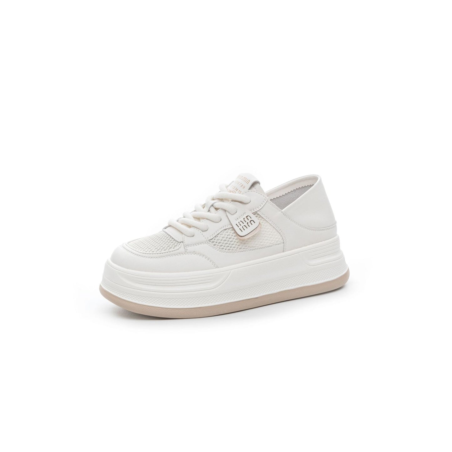 Women's Mesh Breathable White Summer Platform Sports Sneakers