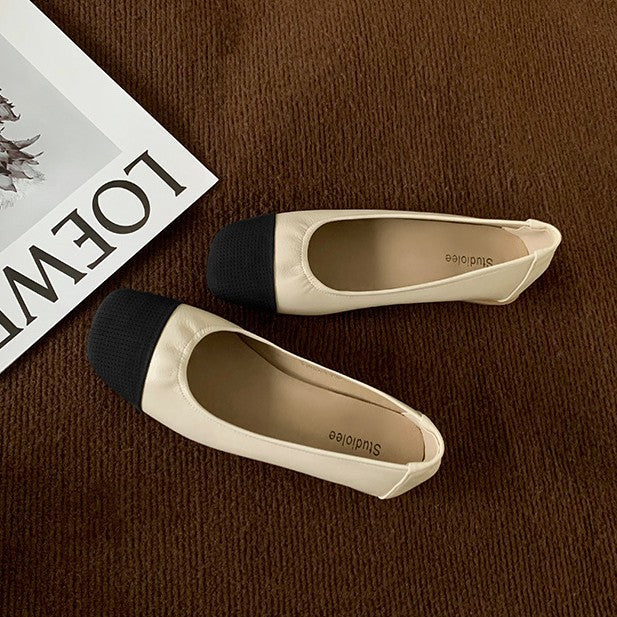 Square Toe Soft Bottom Chunky Classic Casual Shoes