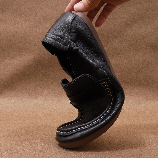 Men's Lightweight Breathable Korean Style Tods Soft Leather Shoes