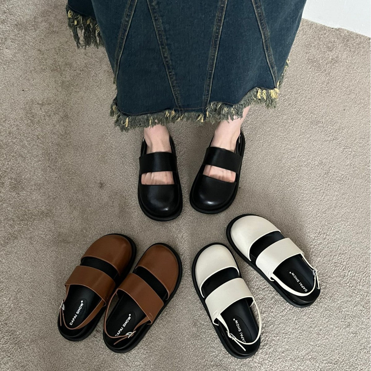 Women's British Style Retro Raise The Bottom Slippers