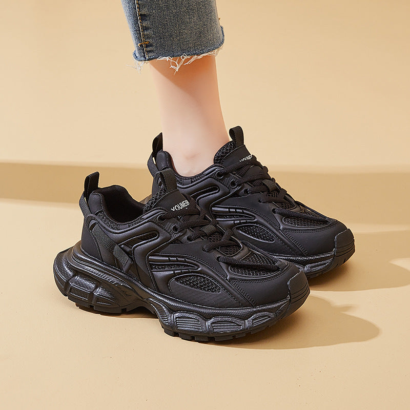 Women's Autumn Breathable Mesh Surface Thick Bottom Increased Casual Shoes