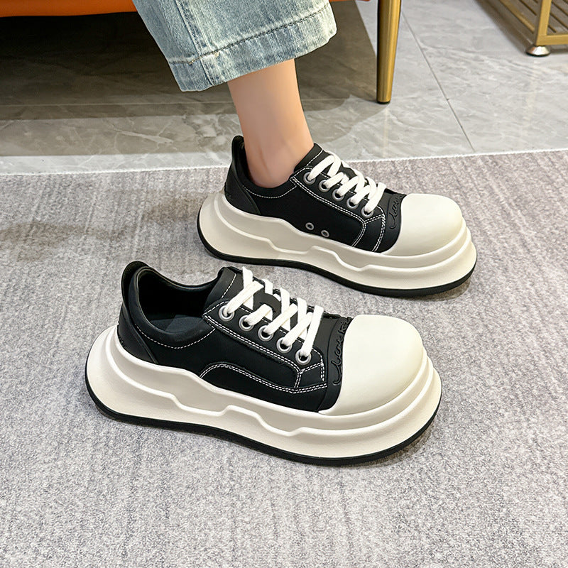 Women's Big Head Fashionable Retro Platform Height Increasing Women's Shoes