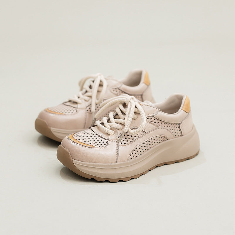 Women's Thick-soled Breathable Mesh Color Matching Pumps Lightweight Comfortable Women's Shoes
