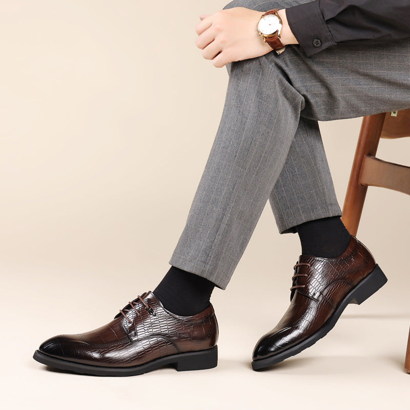 Men's Formal Genuine Brogue British Style Wedding Leather Shoes